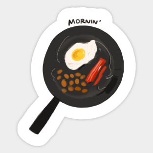 'Mornin' Breakfast Bacon and Eggs Doodle Sticker